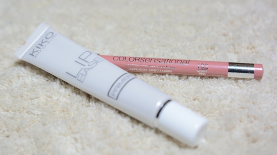 Lip Base Primer von KIKO, Colorsensational Lip Liner 132 Sweet Pink von Maybelline