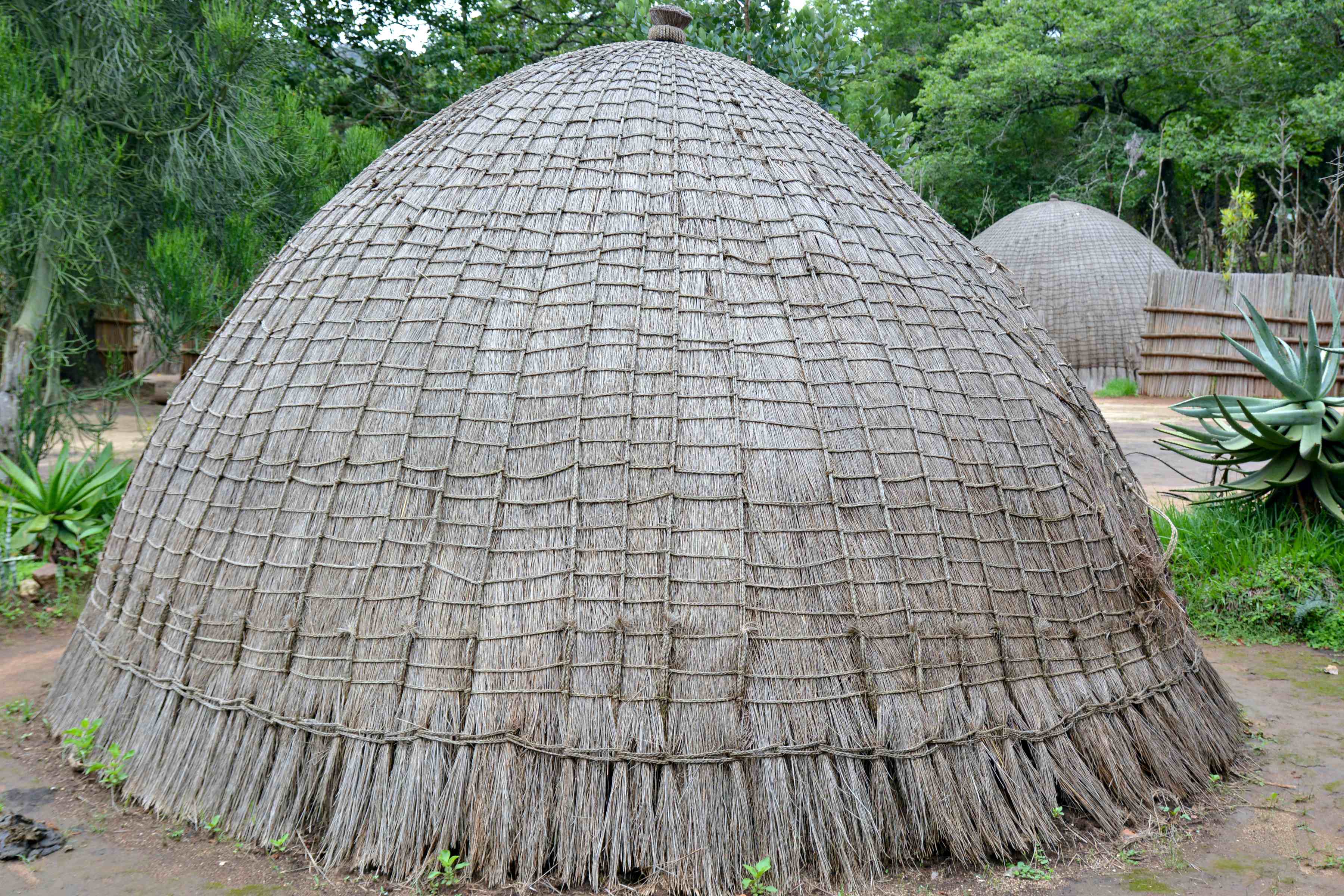 Eine Strohhütte im Swasi Dorf