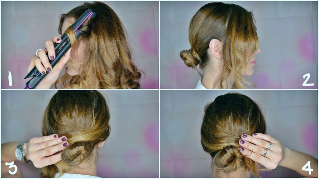 Long Bob Styles - 3 einfache Frisuren 4 long bob Knotenfrisur collage1