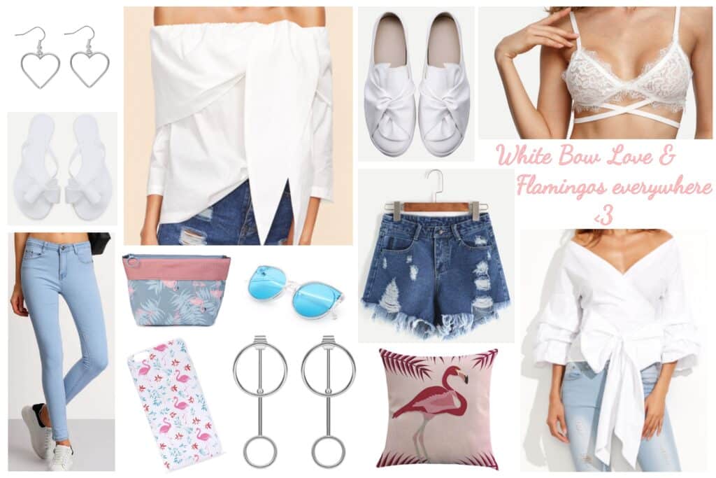 White Bow Love & Blue Moroccan Style I My SheIn Wishlist 3 collage white bow love1