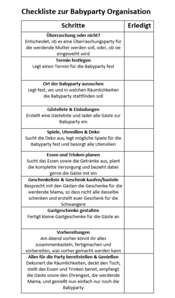 checkliste babyparty organisieren1