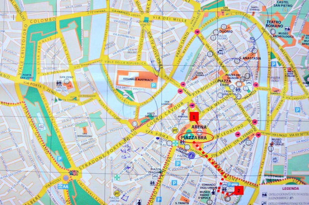 Verona Trip: Mit 5 Wegen die ganze Stadt entdecken 13 verona karte weg31