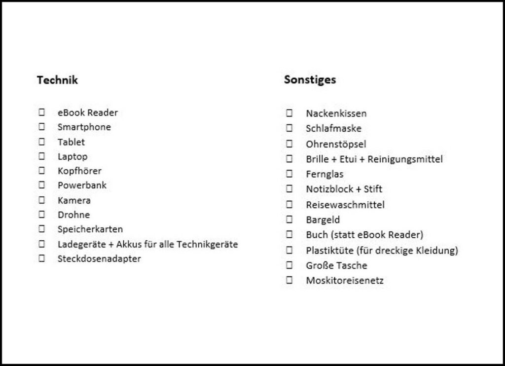 Mein Südafrika #5: Die perfekte Südafrika Packliste 6 sa packliste teil311